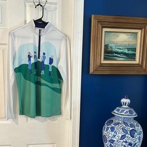 Women’s SanSoleil Long Sleeve Polyester & Spandex Mock Neck Athletic Golf Shirt